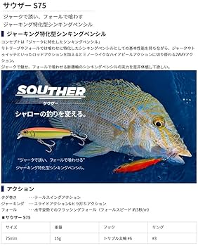 マリアMariaサウザー75 SOUTHER 6個 サウザー S75 - マリア製品情報詳細｜Maria｜海のルアー